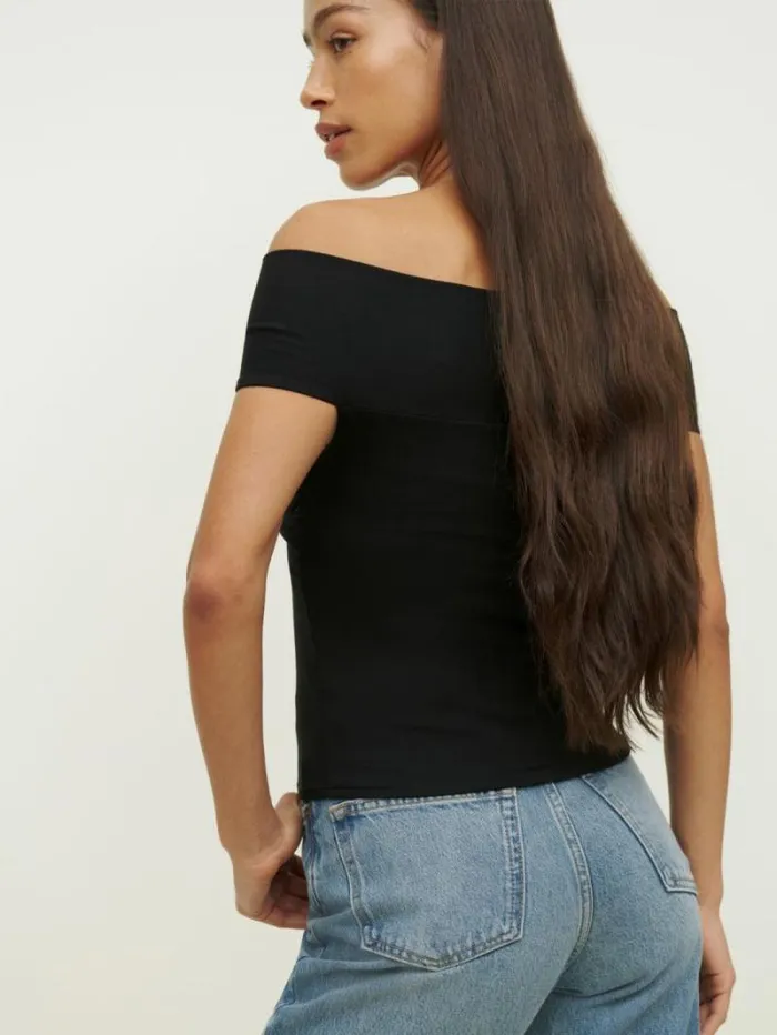 The Reformation Ezlynn Knit Top Black 8211 Clothing