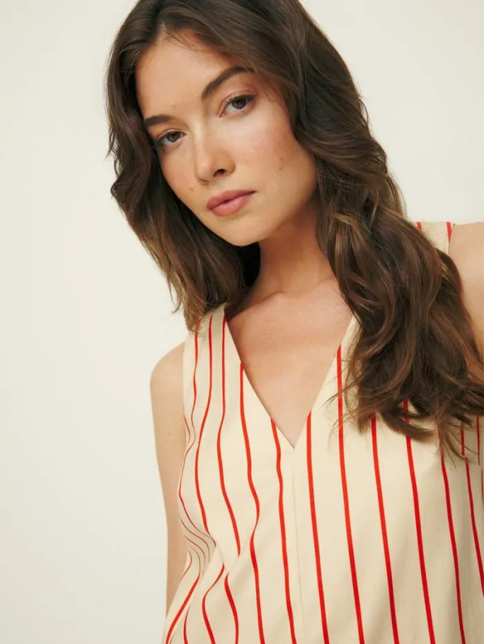 The Reformation Francisca Dress Resort Stripe 8211 Clothing