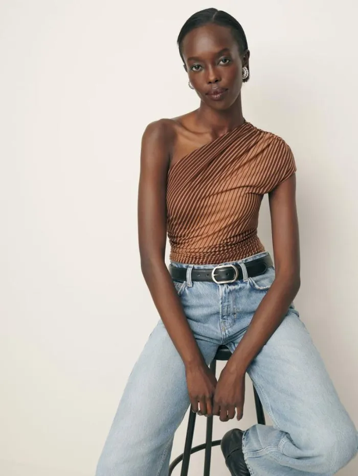The Reformation Francisco Knit Top Bongo 8211 Clothing