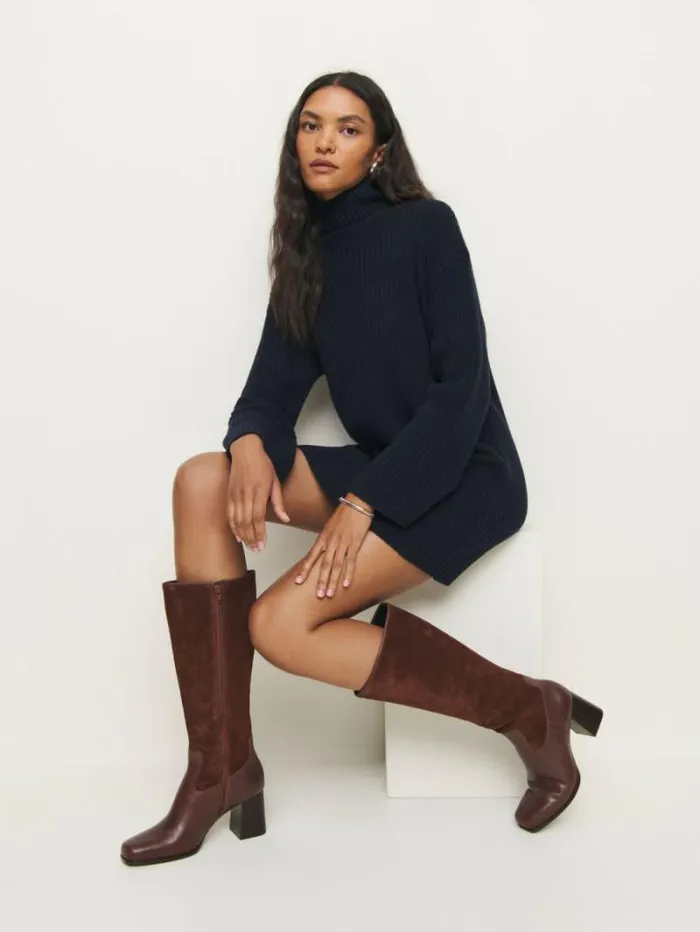 The Reformation Frederique Knee High Boot Oak Suede 8211 Shoes