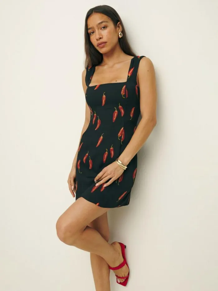 The Reformation Gabin Dress Hot Sauce 8211 Clothing