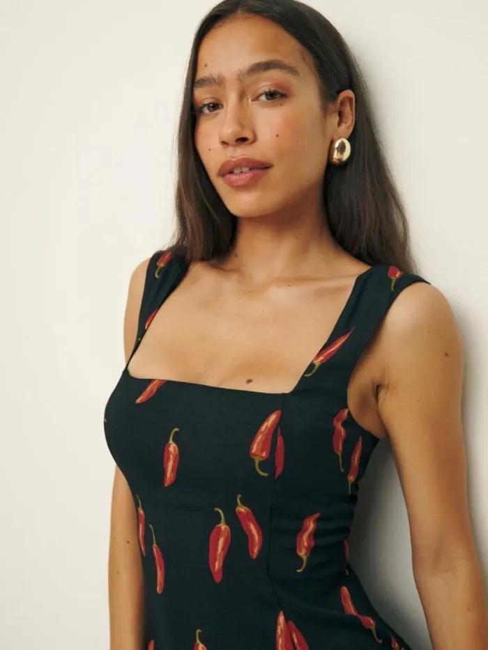 The Reformation Gabin Dress Hot Sauce 8211 Clothing