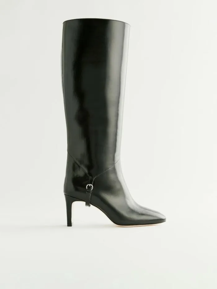 The Reformation Gaelle Knee Boot Black Leather 8211 Shoes