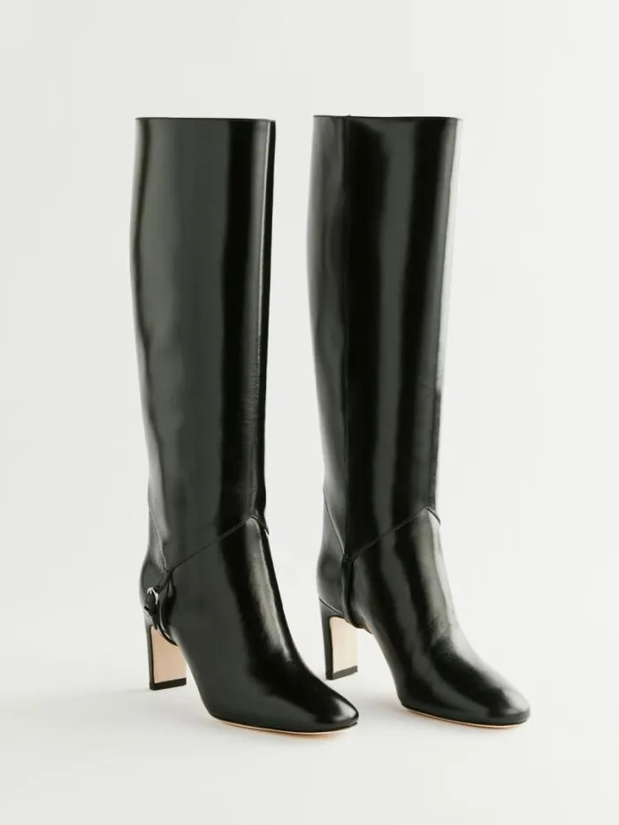 The Reformation Gaelle Knee Boot Black Leather 8211 Shoes