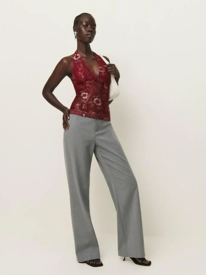 The Reformation Georgia Knit Top Salsa 8211 Clothing