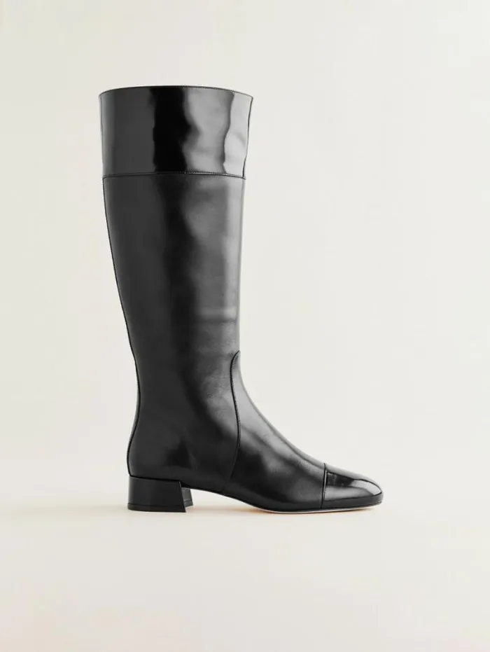 The Reformation Graham Knee High Boot Black Leather 8211 Shoes