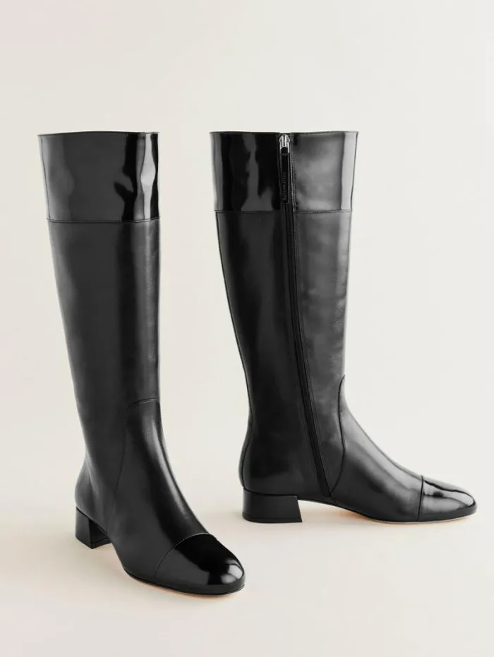 The Reformation Graham Knee High Boot Black Leather 8211 Shoes