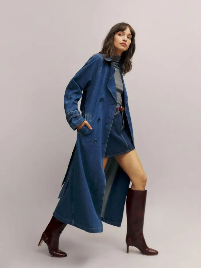 The Reformation Hayes Denim Trench Coat Estes 8211 Clothing