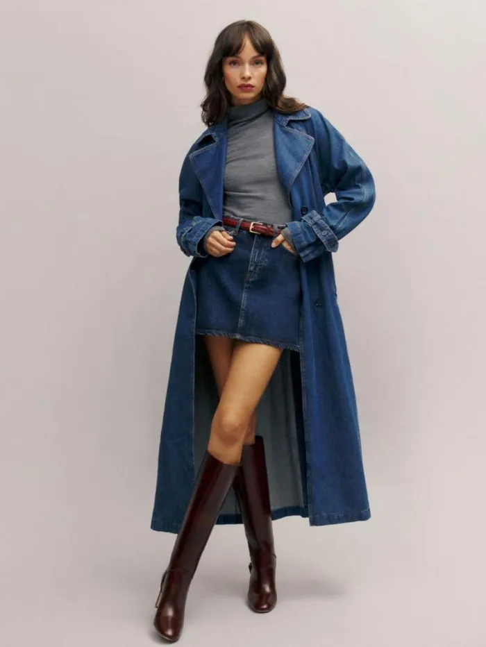The Reformation Hayes Denim Trench Coat Estes 8211 Clothing