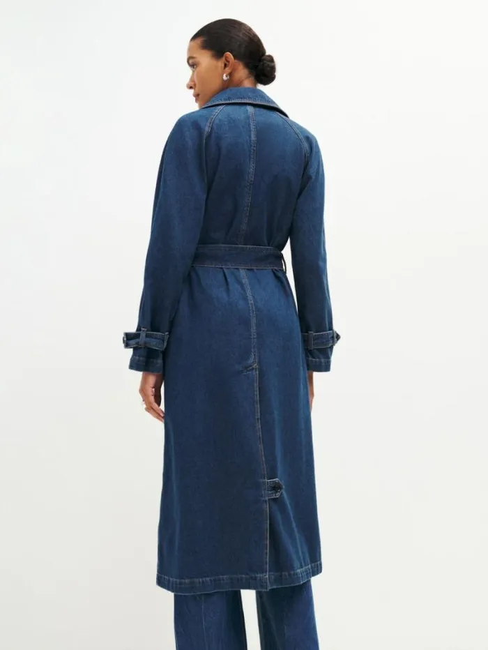 The Reformation Hayes Denim Trench Coat Estes 8211 Clothing