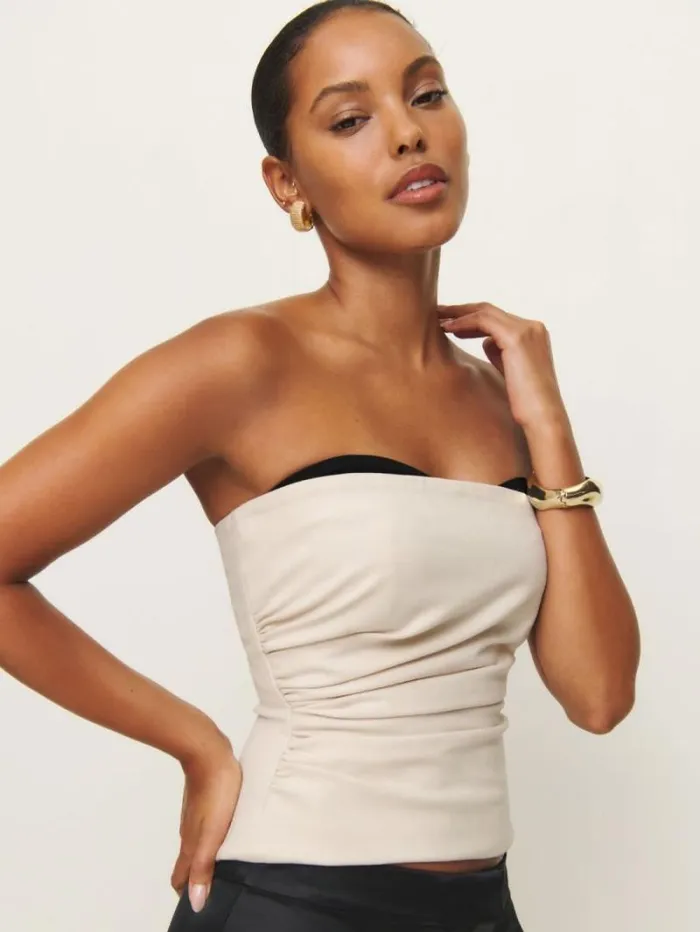 The Reformation Haylee Top Cream 8211 Clothing