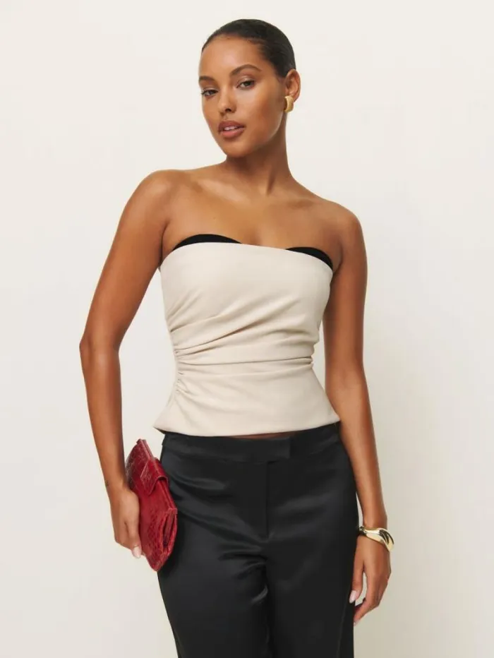 The Reformation Haylee Top Cream 8211 Clothing