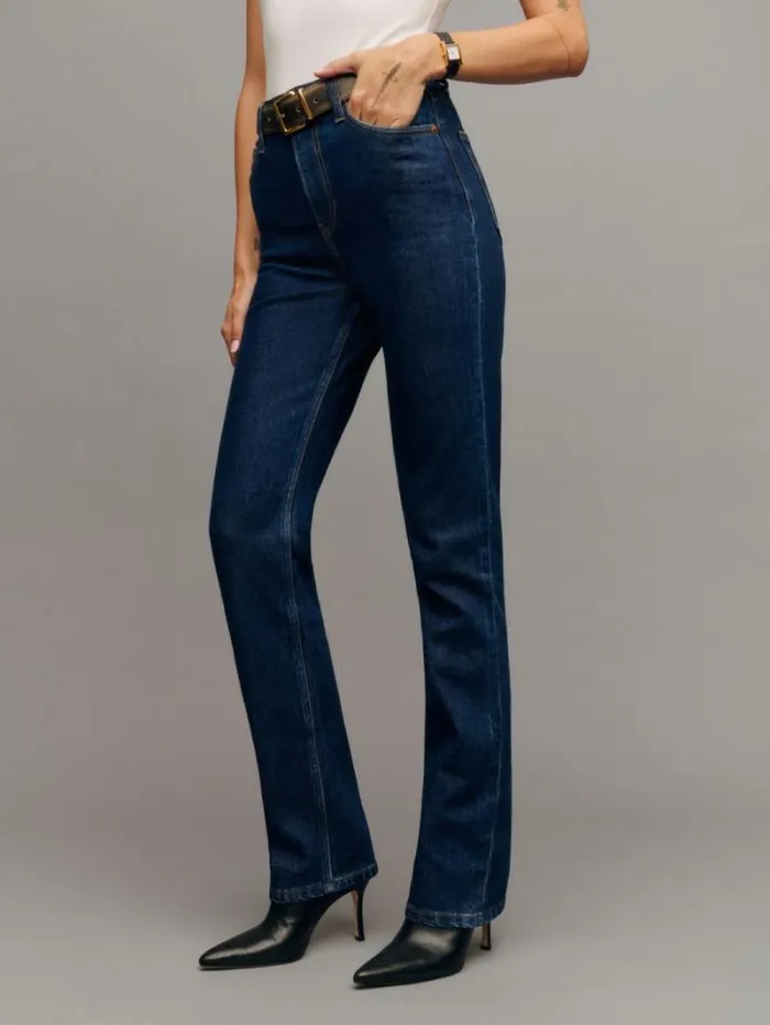 The Reformation Jax Stretch High Rise Straight Jeans Seneca 8211 Clothing
