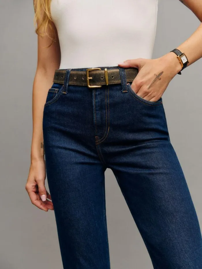 The Reformation Jax Stretch High Rise Straight Jeans Seneca 8211 Clothing