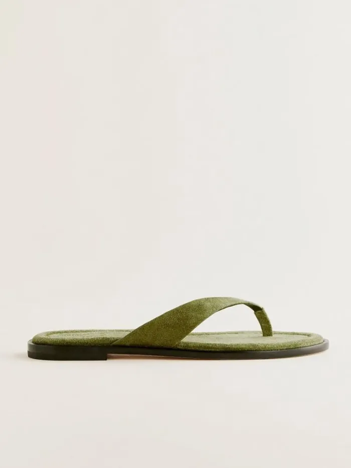 The Reformation Jessie Thong Sandal Avocado Suede 8211 Shoes
