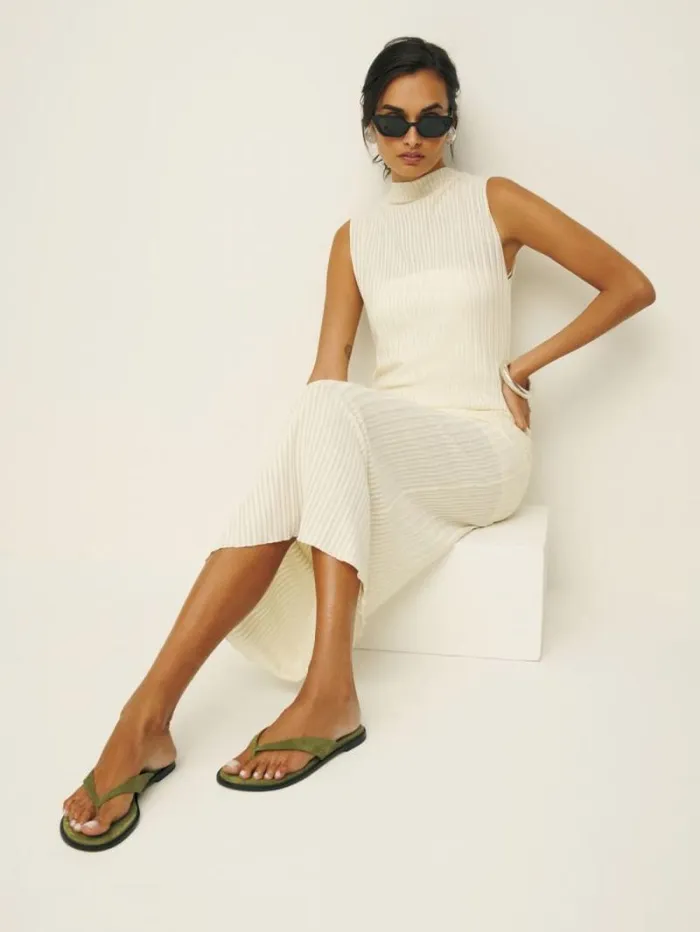 The Reformation Jessie Thong Sandal Avocado Suede 8211 Shoes