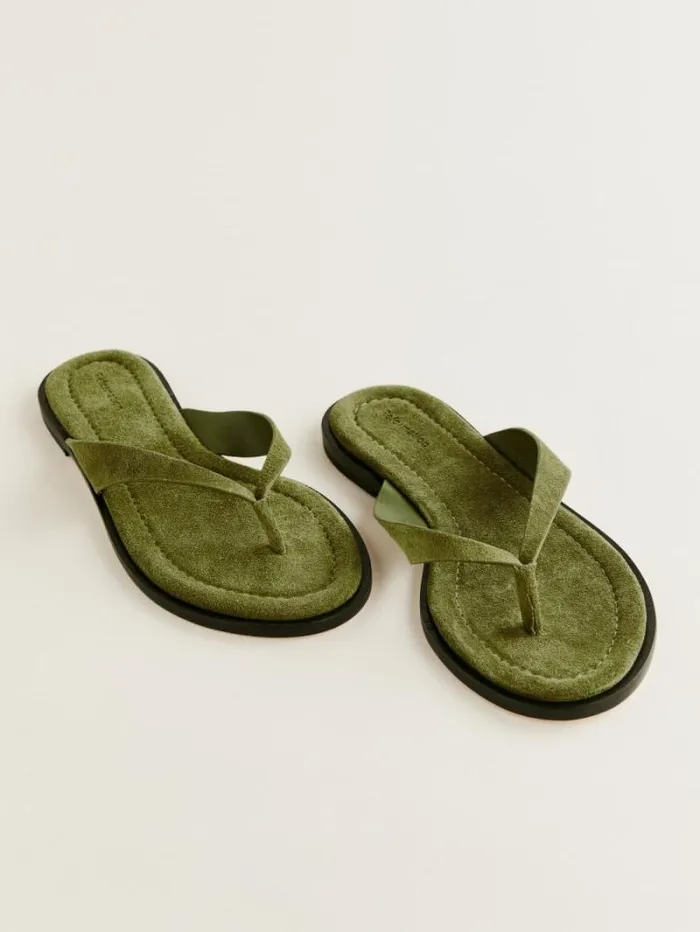 The Reformation Jessie Thong Sandal Avocado Suede 8211 Shoes
