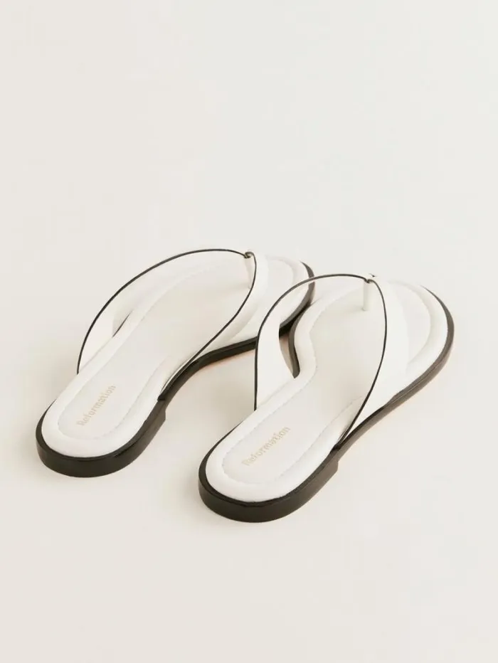 The Reformation Jessie Thong Sandal Whiteblack 8211 Shoes