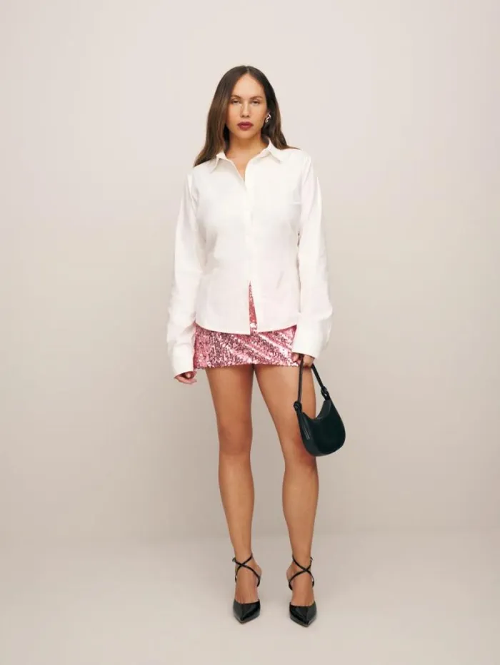 The Reformation Jodie Shirt Es White 8211 Clothing