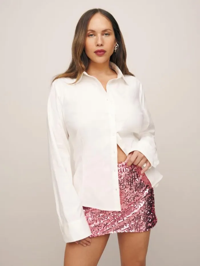 The Reformation Jodie Shirt Es White 8211 Clothing