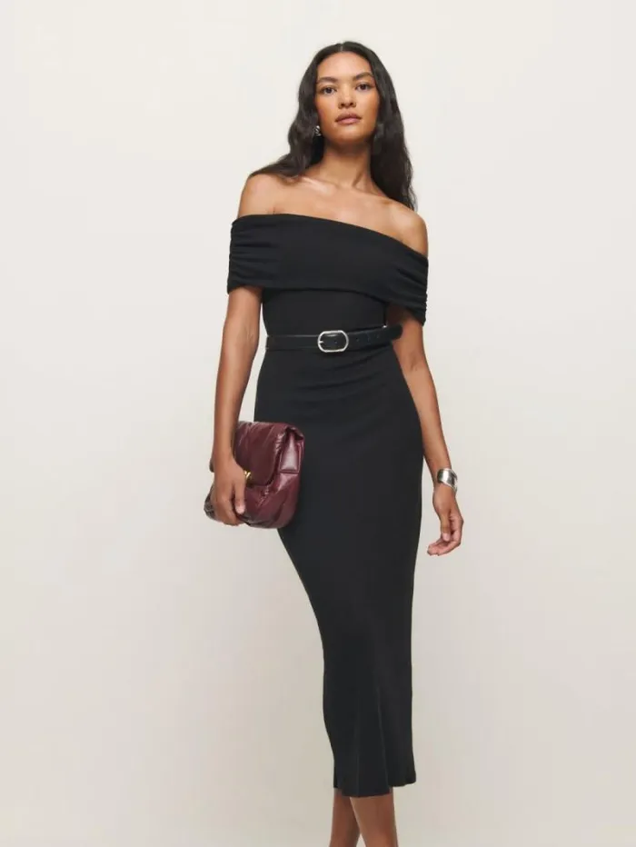 The Reformation Josefina Knit Dress Black 8211 Clothing