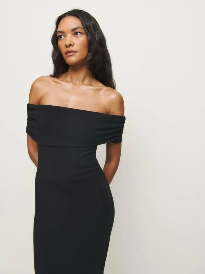 The Reformation Josefina Knit Dress Black 8211 Clothing