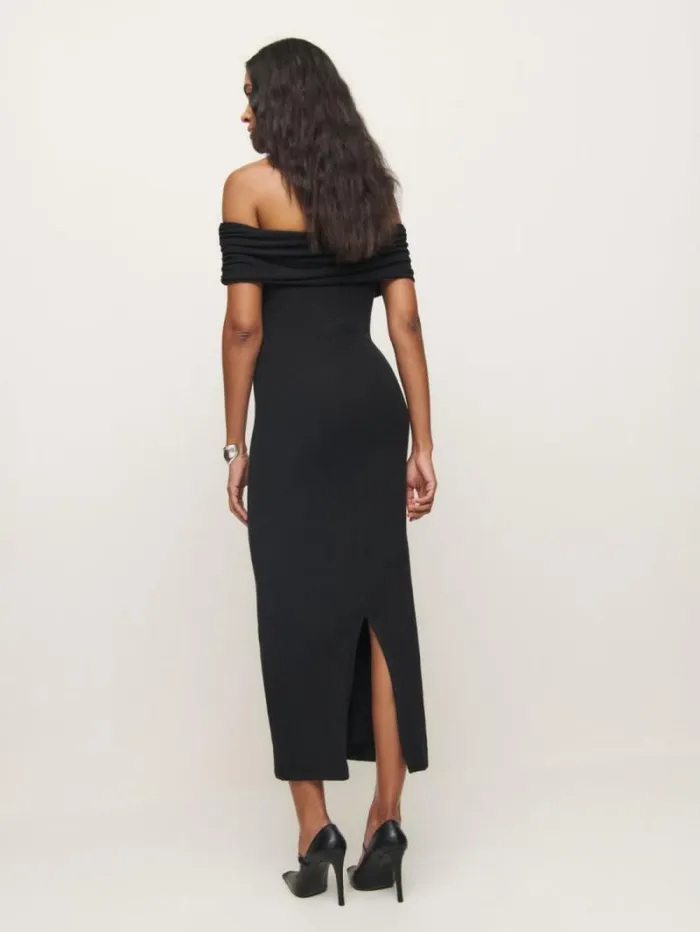 The Reformation Josefina Knit Dress Black 8211 Clothing