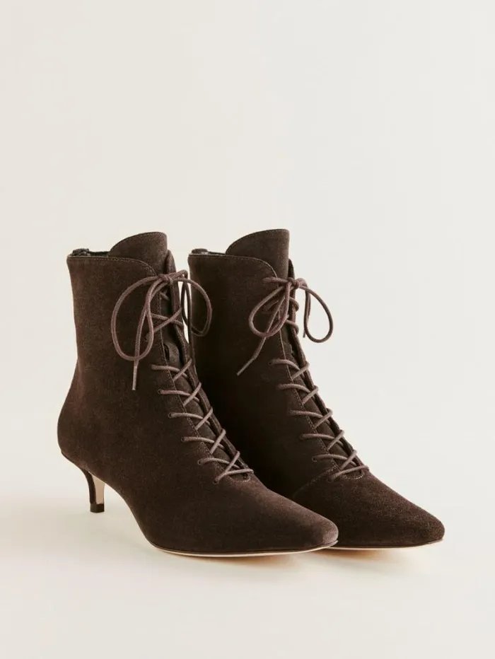 The Reformation Kittie Lace Up Boot Boss Suede 8211 Shoes