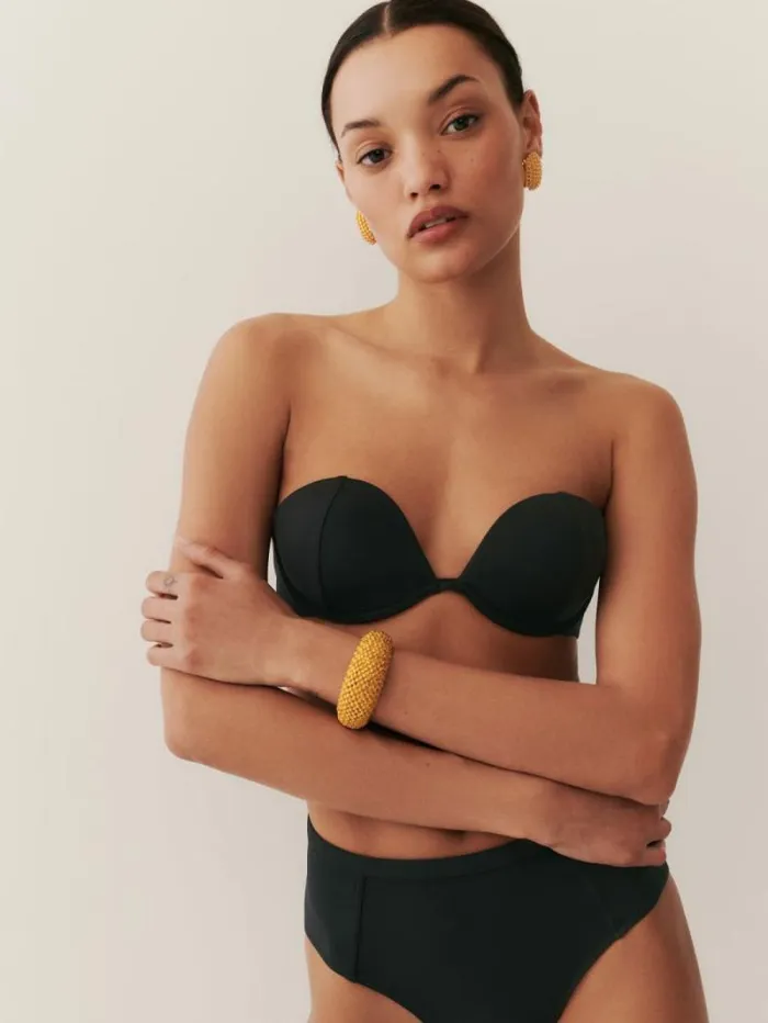 The Reformation Lago Bikini Top Black 8211 Clothing