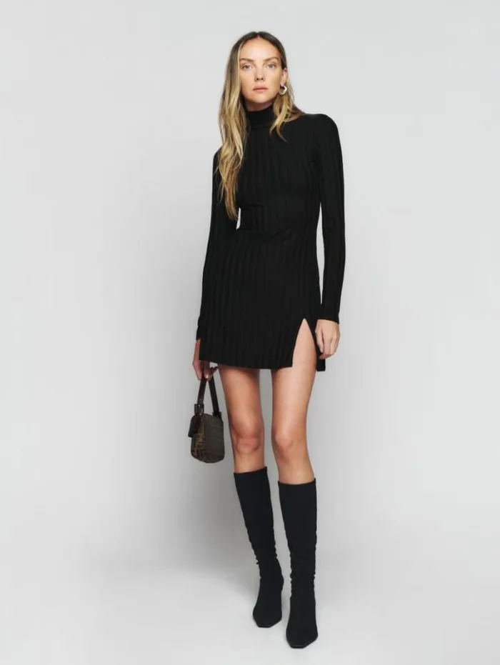 The Reformation Libra Knit Dress Black 8211 Clothing