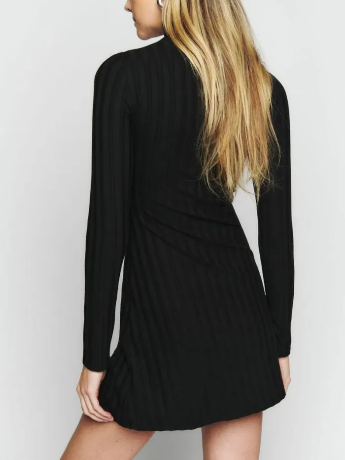 The Reformation Libra Knit Dress Black 8211 Clothing