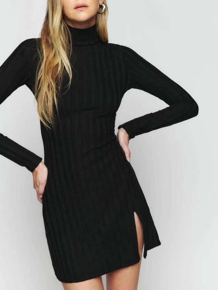 The Reformation Libra Knit Dress Black 8211 Clothing