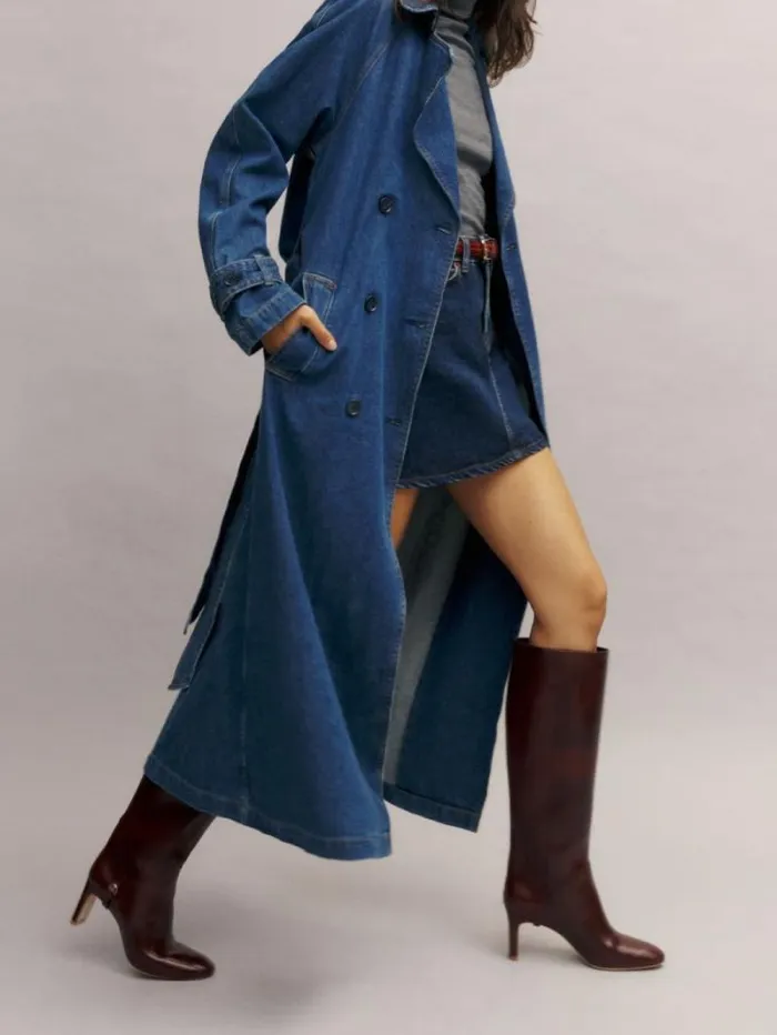 The Reformation Lydia High Rise Denim Mini Skirt Huron 8211 Clothing