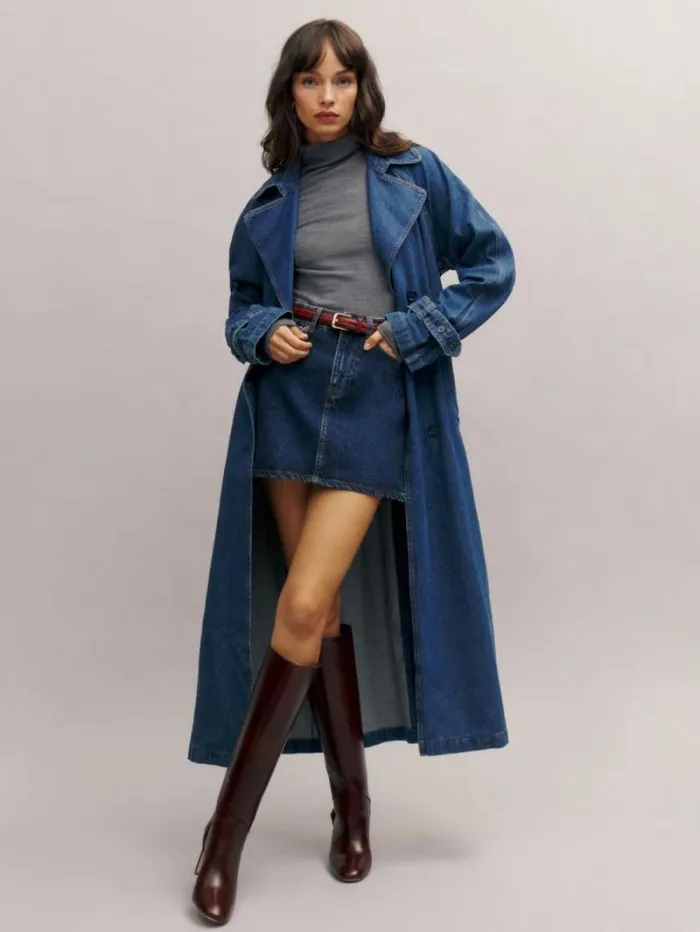 The Reformation Lydia High Rise Denim Mini Skirt Huron 8211 Clothing
