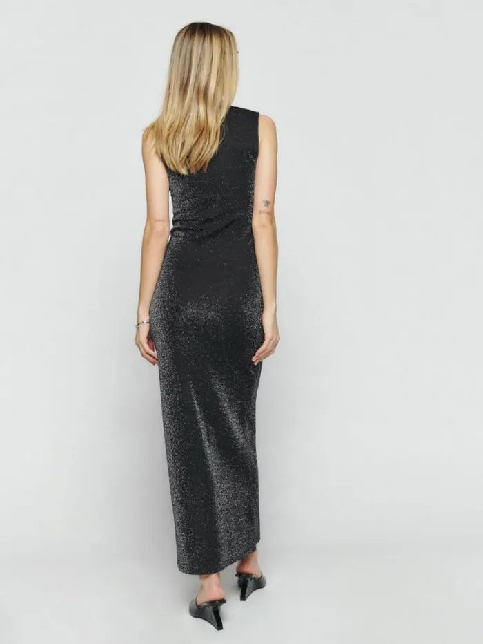 The Reformation Maevry Knit Dress Black Sparkle 8211 ClothingWeddings