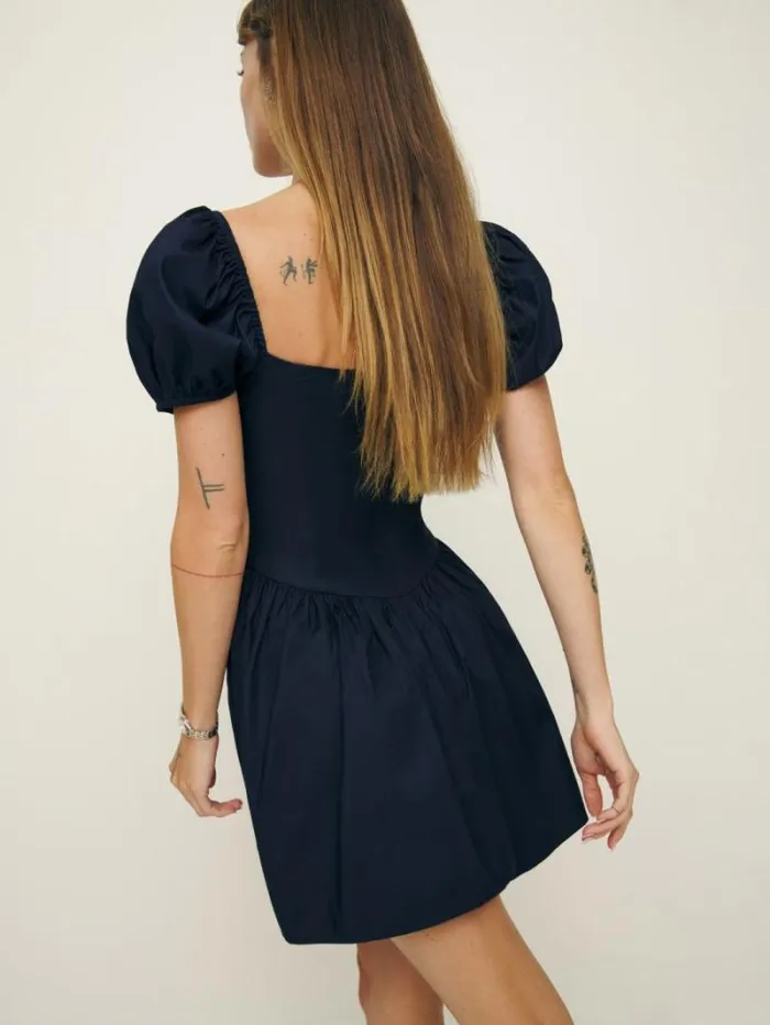 The Reformation Marielle Dress Navy 8211 Clothing