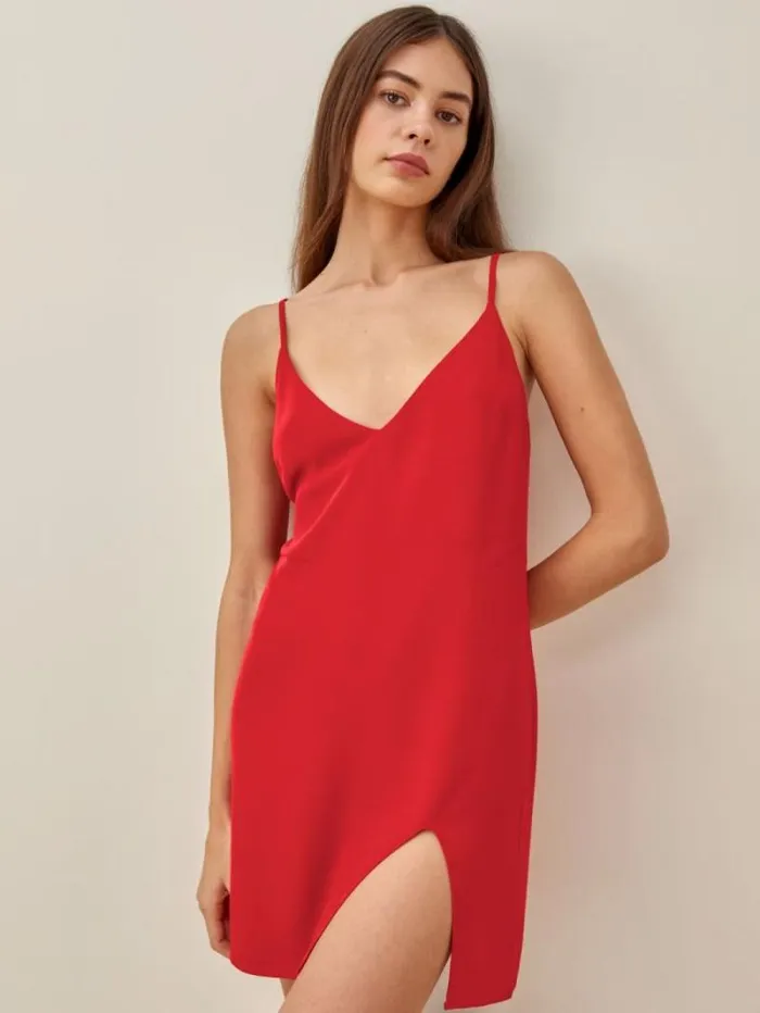 The Reformation Marlowe Dress Cherry 8211 Clothing