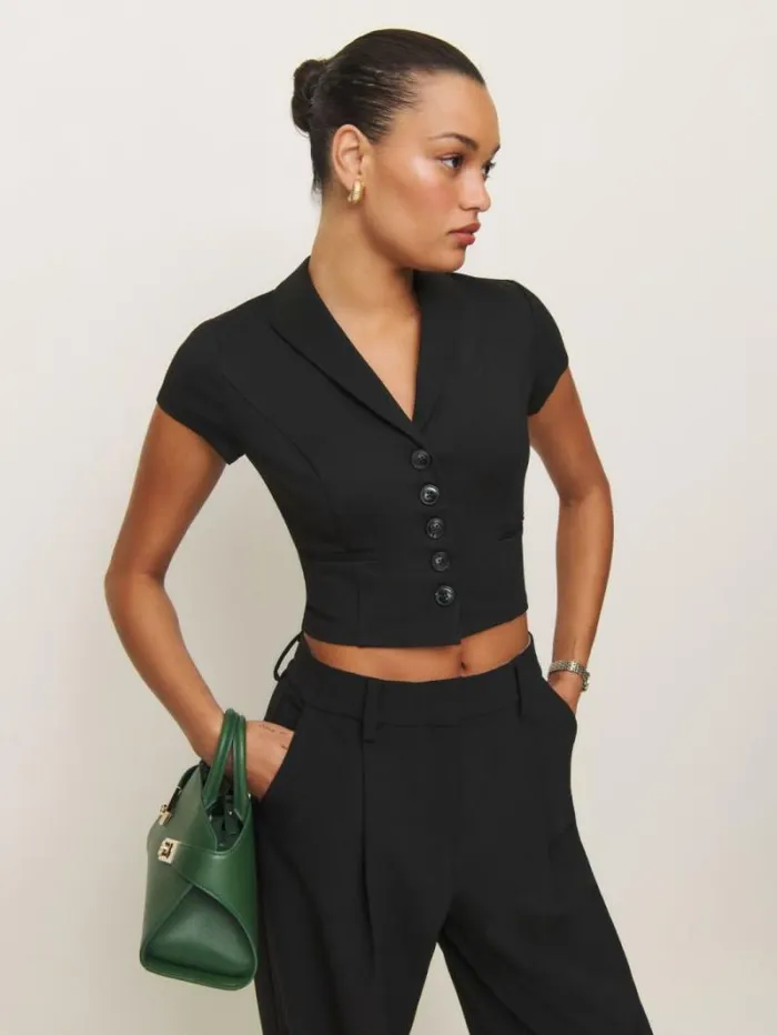 The Reformation Marnie Knit Top Black 8211 Clothing