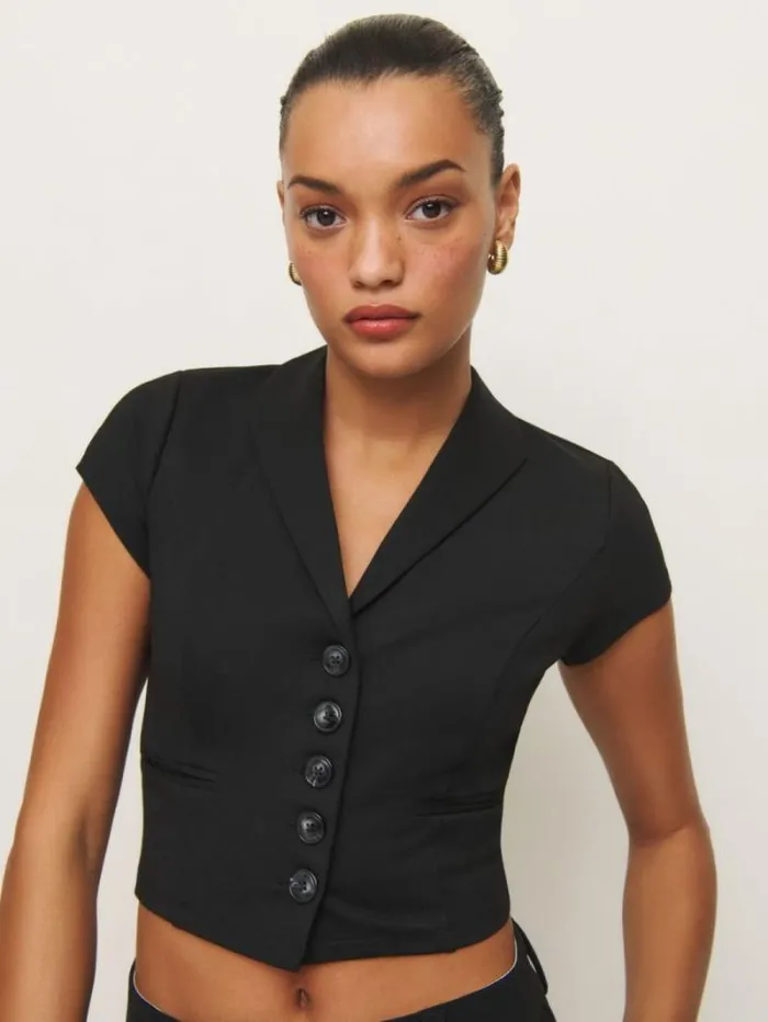 The Reformation Marnie Knit Top Black 8211 Clothing