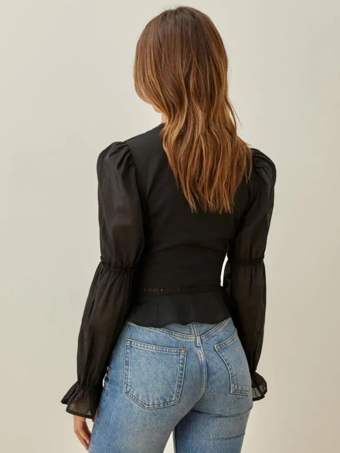 The Reformation Meadowlark Top Black 8211 Clothing
