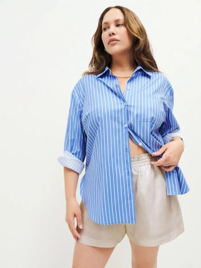 The Reformation Mila Linen Short Es Oatmeal 8211 Clothing