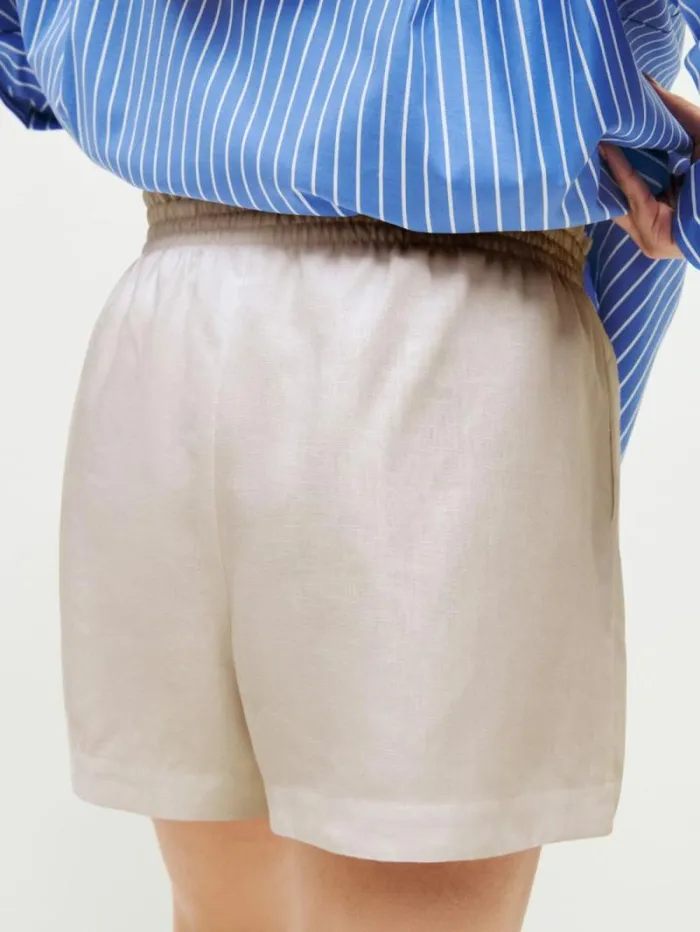 The Reformation Mila Linen Short Es Oatmeal 8211 Clothing