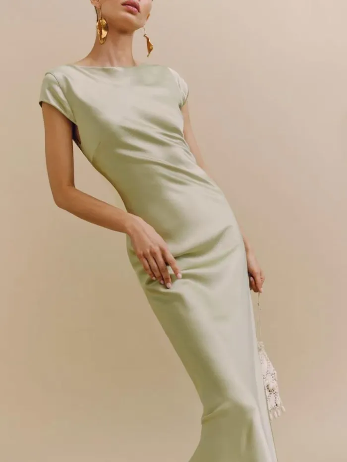 The Reformation Niamh Silk Dress Dried Herbs 8211 Weddings