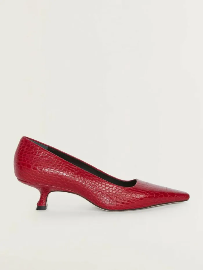 The Reformation Nickie Kitten Heeled Pump Red Croc 8211 Shoes