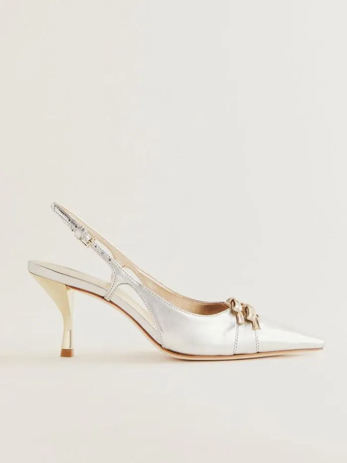 The Reformation Noreen Slingback Pump Gold Silver 8211 WeddingsShoes