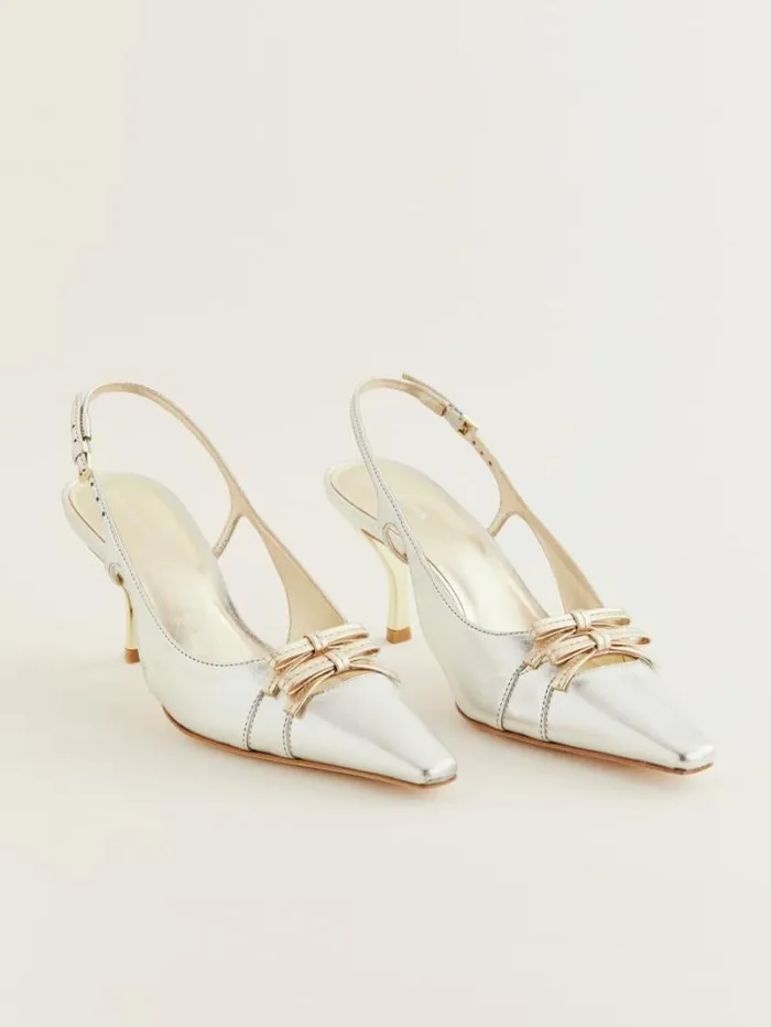 The Reformation Noreen Slingback Pump Gold Silver 8211 WeddingsShoes