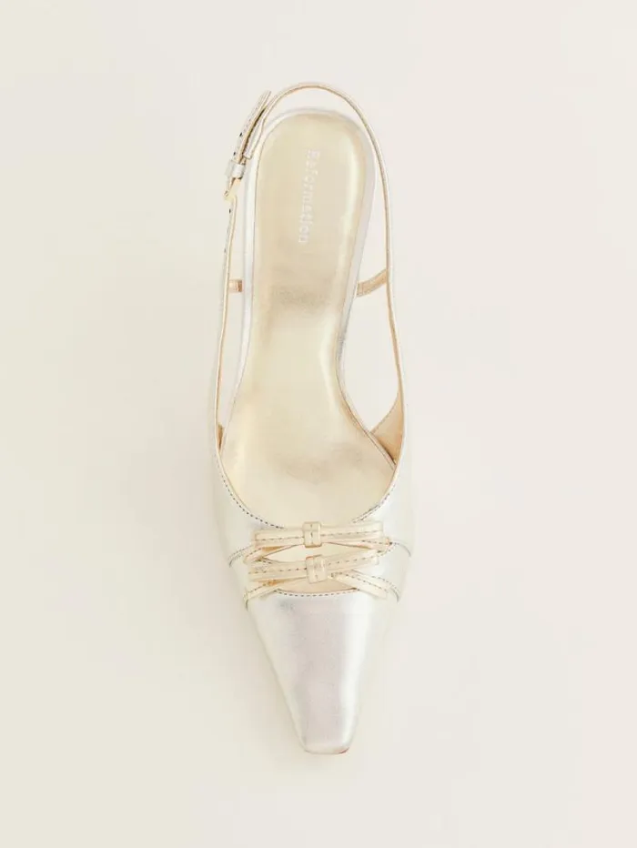 The Reformation Noreen Slingback Pump Gold Silver 8211 WeddingsShoes