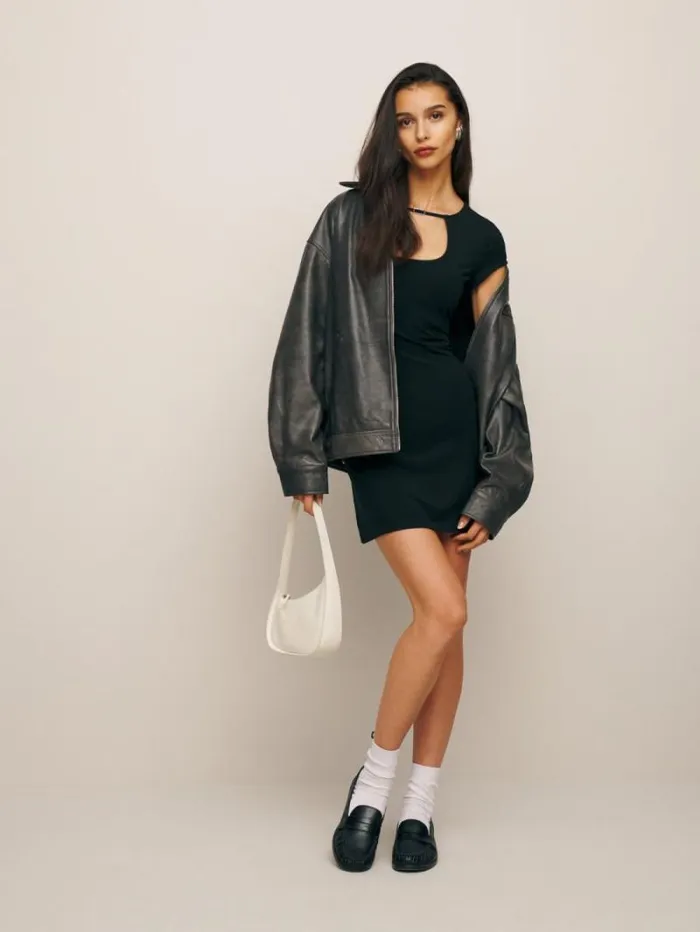 The Reformation Oden Knit Dress Black 8211 Clothing