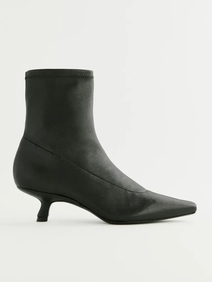 The Reformation Onya Ankle Boot Black Stretch Leather 8211 Shoes