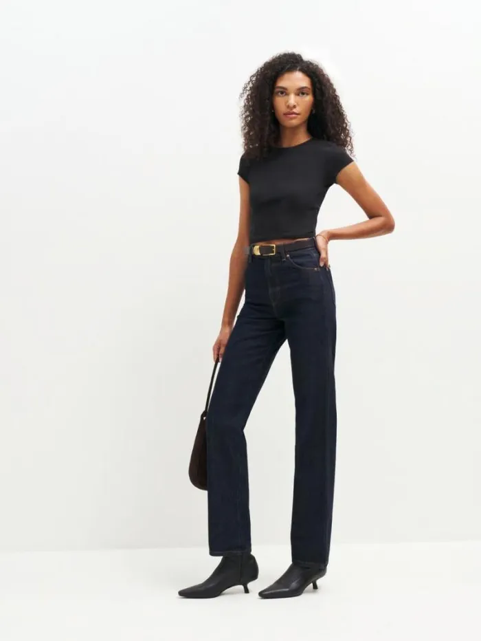 The Reformation Onya Ankle Boot Black Stretch Leather 8211 Shoes